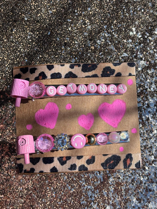“Get Money” Hair Clips