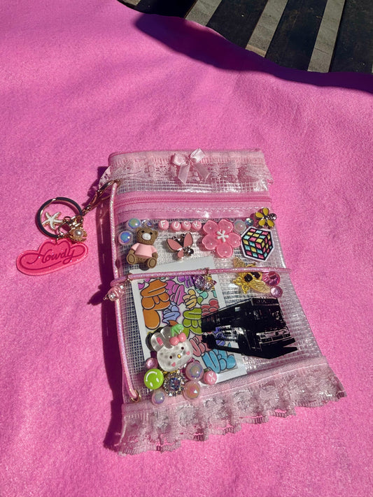 Pink Lace Custom Pouch Journal