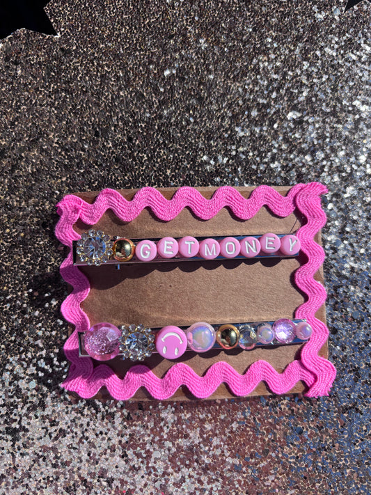 “Get Money” Metal Hair Clips